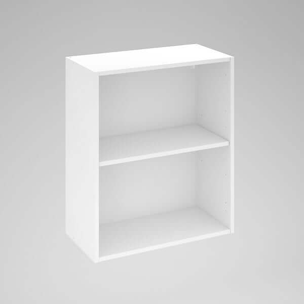 Caisson haut de cuisine blanc sans porte avec étagère intérieure, 70 cm de haut et 60 cm de large